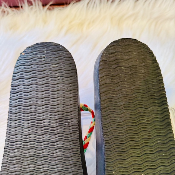 Plaka Size 8 Relief Flip Flops Arch Support Tricolor Braided Straps - Picture 12 of 13